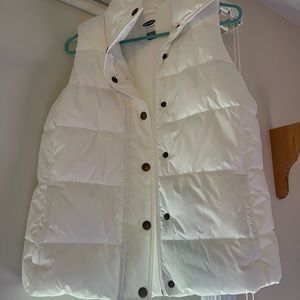 White puffer vest